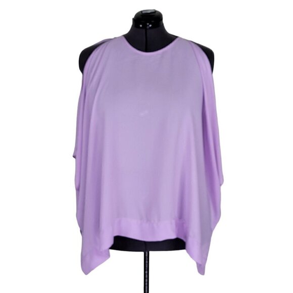 ASOS Cover Up Top Size 16 Lavender Cold Shoulder Batwing Sleeve Oversized - Picture 10 of 10